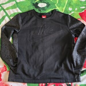 Nike Triple Blackout Performance Crew Neck Sweatshirt Womens Medium Black Pocket